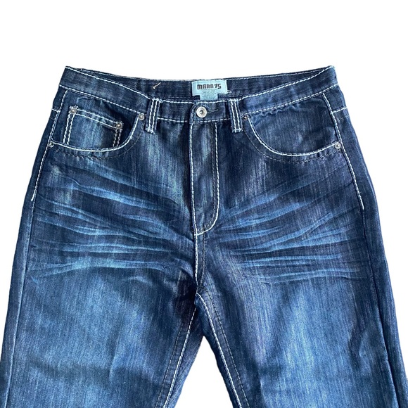 MARQ 75 Jeans Mens 36x32 Blue Medium Wash Denim Straight Leg Cotton - Picture 3 of 8